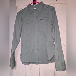 Columbia Sportswear Womens Green Omni-Shade Long Sleeve Button-up Shirt XS